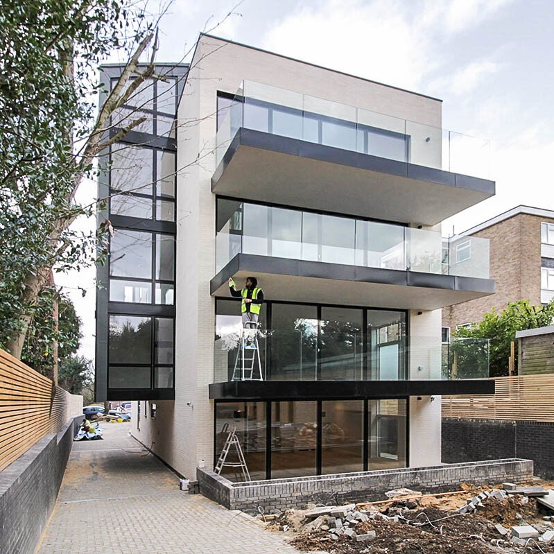 Building construction balconies rear 55 Woodside Park Road