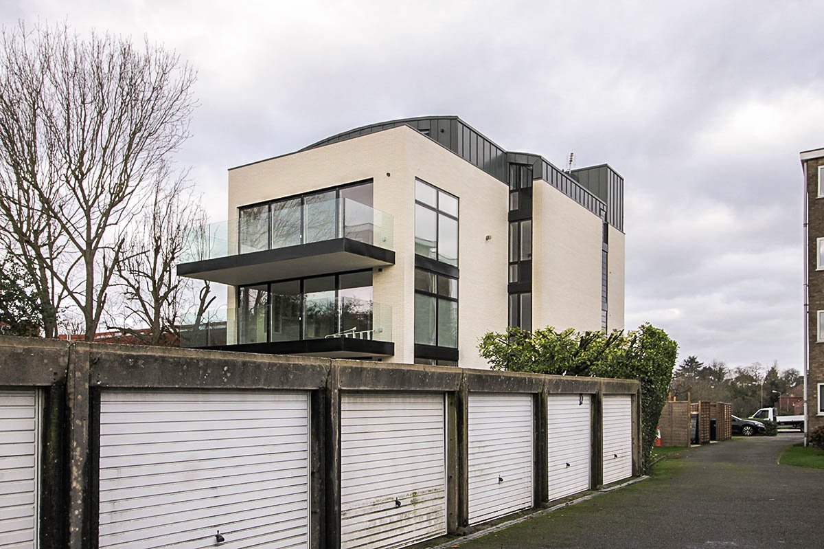 brick building glazing and zinc roof Construction 55 Woodside Park Road